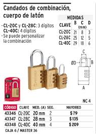 Candado Truper 25mm Comb.